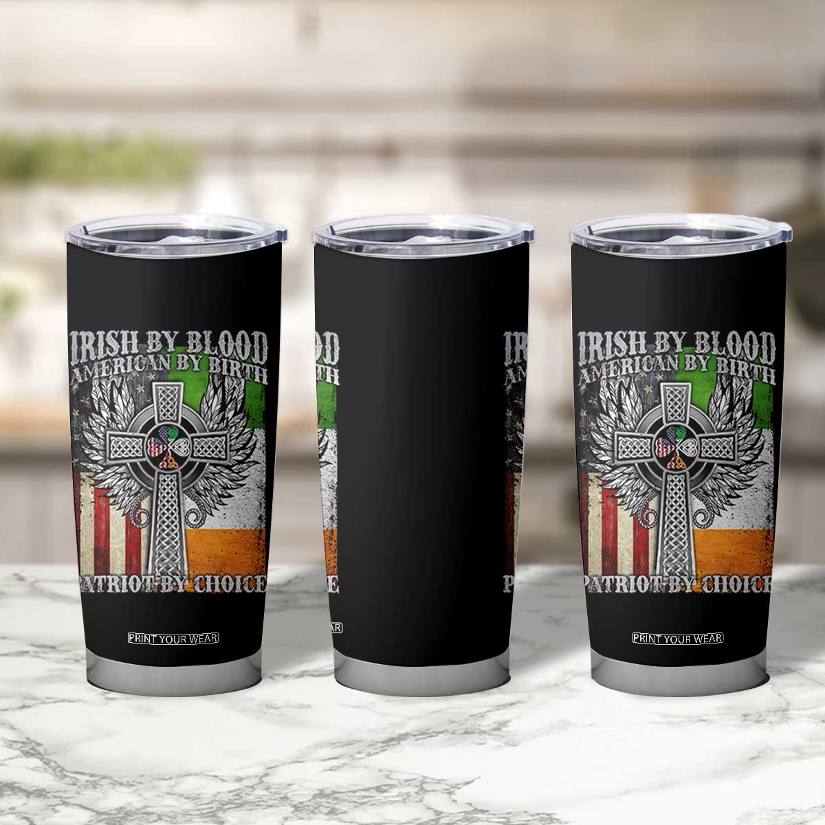 Irish Americans Tumbler Cup Irish By Blood American By Birth Patriot By Choice Celtic Cross TS11 Print Your Wear
