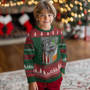 Irish Americans Knit Sweatshirt Irish By Blood American By Birth Patriot By Choice Celtic Cross TS11 Christmas Print Your Wear