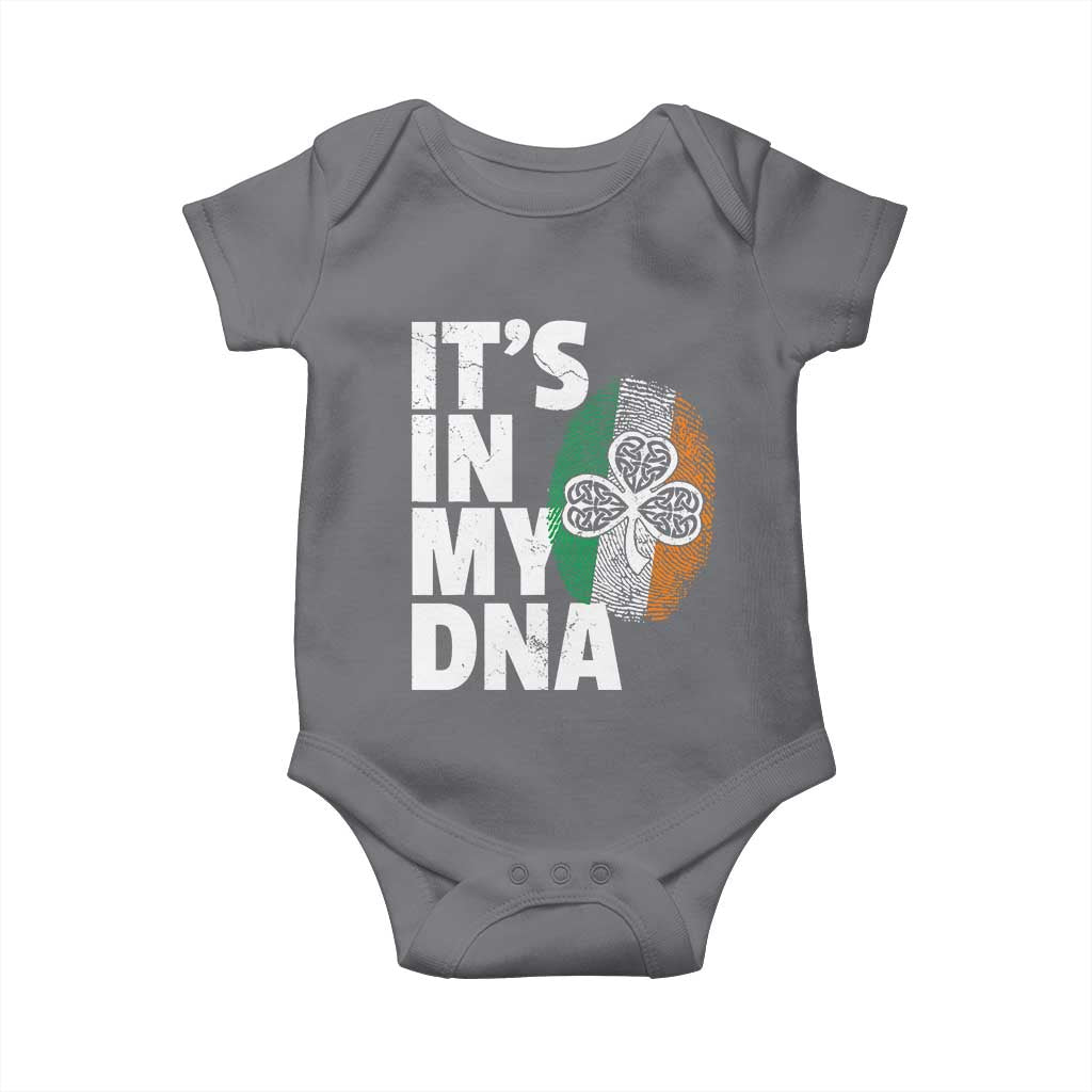 Funny Irish It's In My DNA Baby Onesie Ireland Fingerprint Flag TS11 Charcoal Print Your Wear