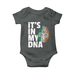 Funny Irish It's In My DNA Baby Onesie Ireland Fingerprint Flag TS11 Dark Heather Print Your Wear