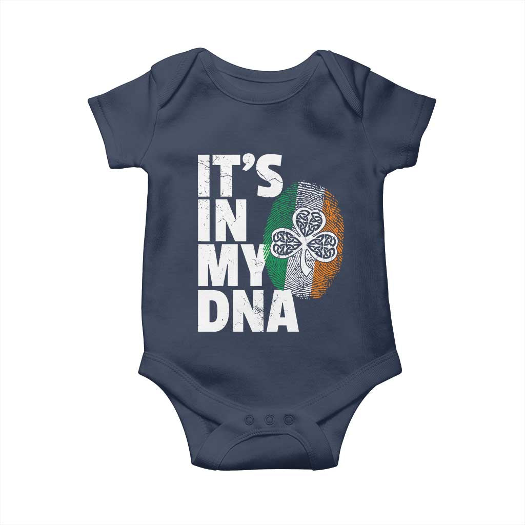 Funny Irish It's In My DNA Baby Onesie Ireland Fingerprint Flag TS11 Navy Print Your Wear