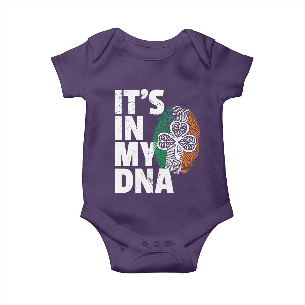 Funny Irish It's In My DNA Baby Onesie Ireland Fingerprint Flag TS11 Purple Print Your Wear