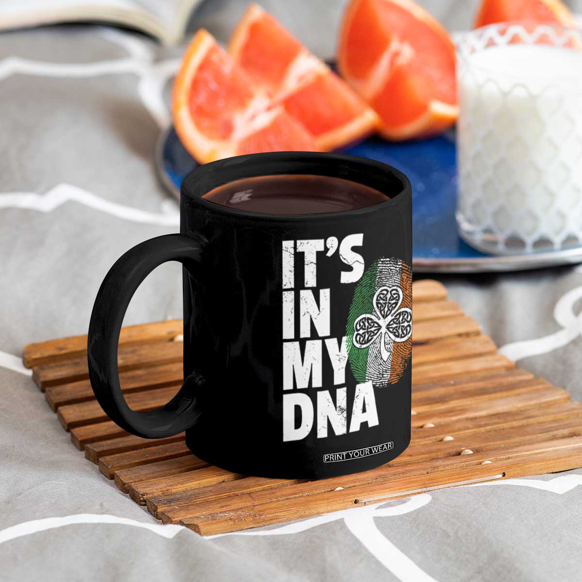 Funny Irish It's In My DNA Coffee Mug Ireland Fingerprint Flag TS11 Print Your Wear