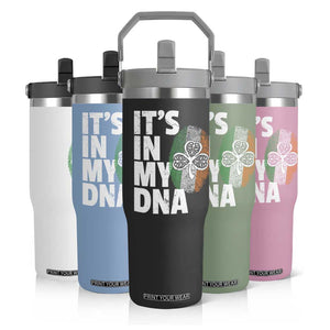 Funny Irish It's In My DNA Flip Straw Tumbler Ireland Fingerprint Flag TS11 Print Your Wear
