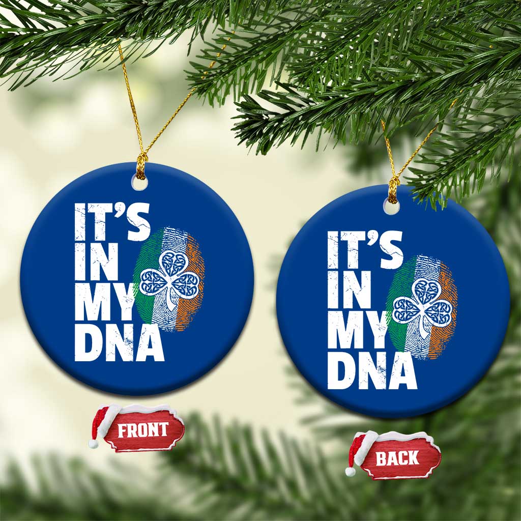 Funny Irish It's In My DNA Ceramic Ornament Ireland Fingerprint Flag TS11 1pc Blue Print Your Wear