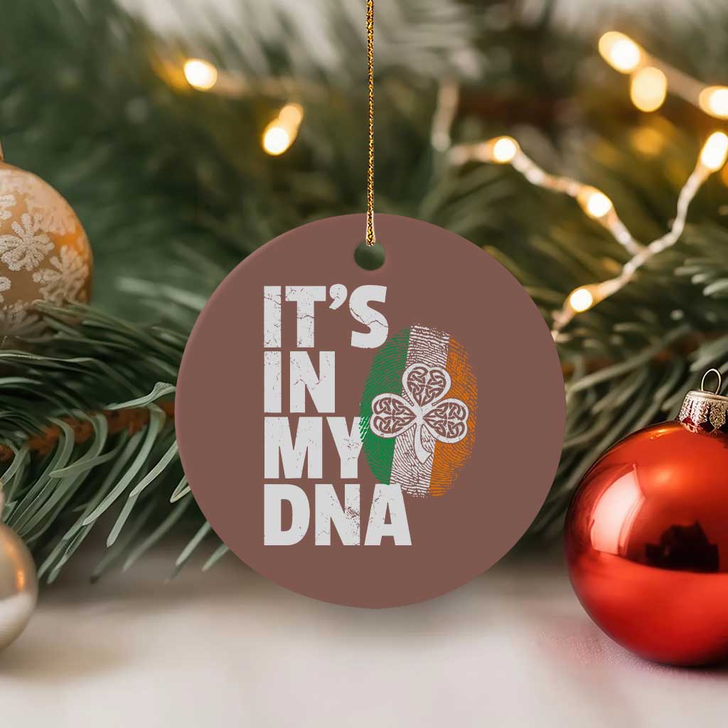 Funny Irish It's In My DNA Ceramic Ornament Ireland Fingerprint Flag TS11 1pc Mocha Print Your Wear