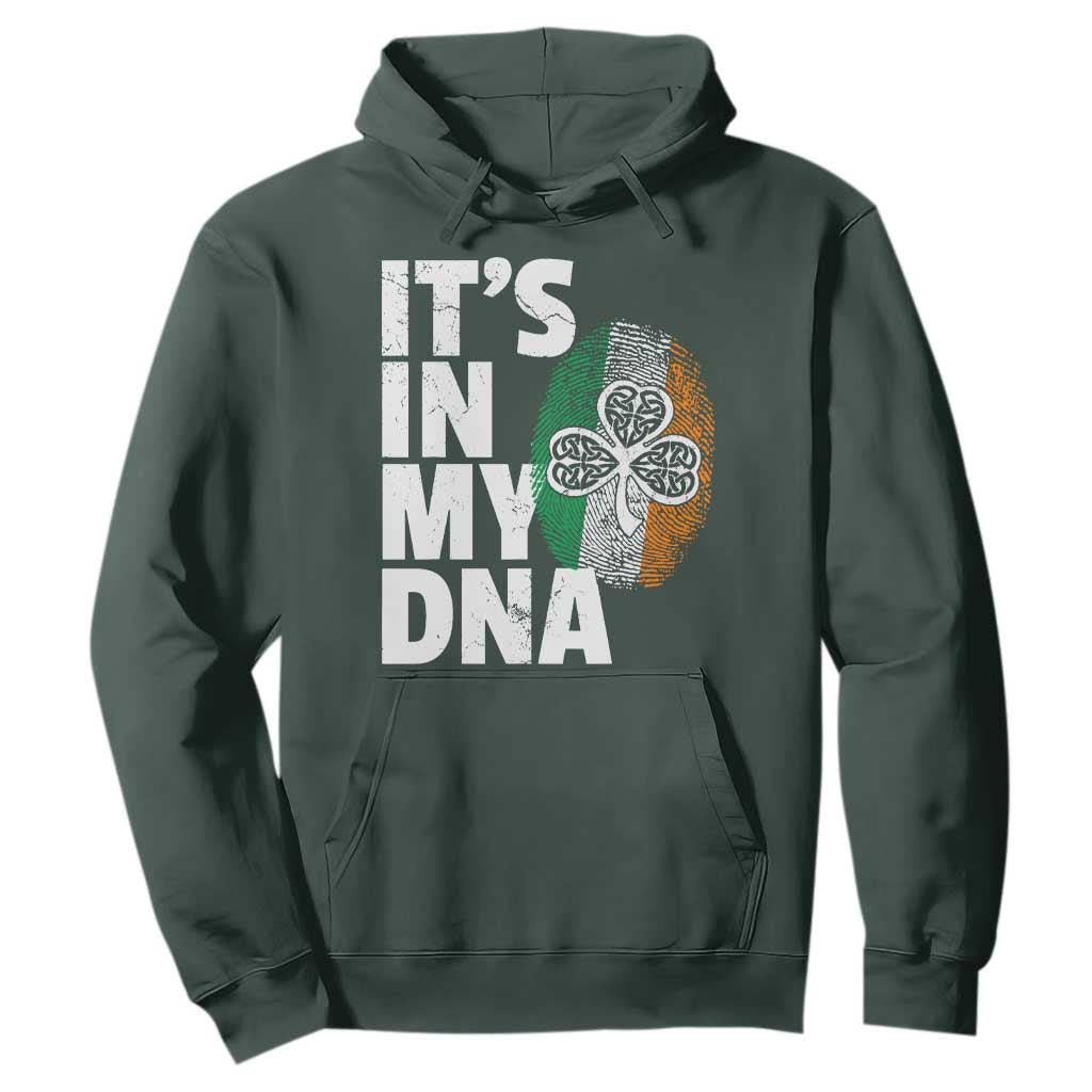 Funny Irish It's In My DNA Hoodie Ireland Fingerprint Flag TS11 Dark Forest Green Print Your Wear