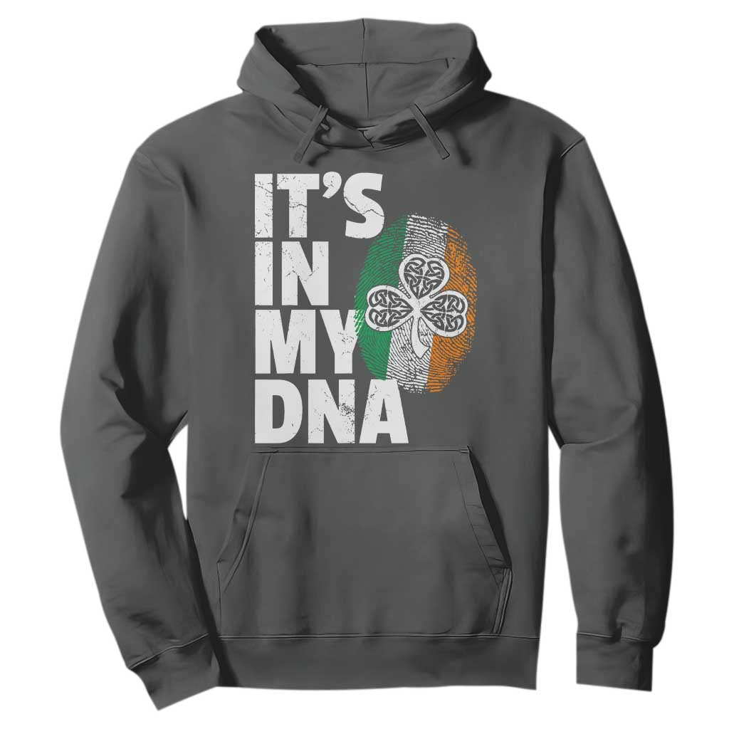 Funny Irish It's In My DNA Hoodie Ireland Fingerprint Flag TS11 Dark Heather Print Your Wear