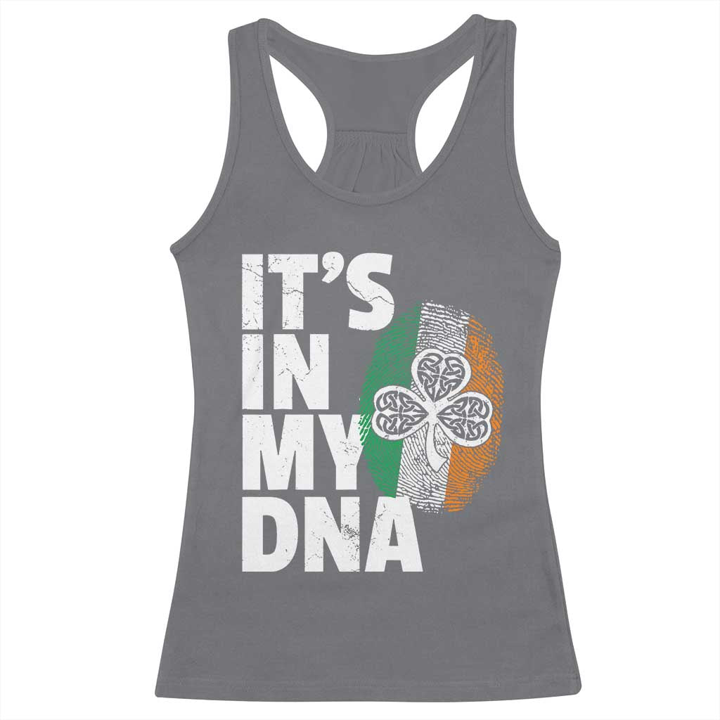 Funny Irish It's In My DNA Racerback Tank Top Ireland Fingerprint Flag TS11 Charcoal Print Your Wear