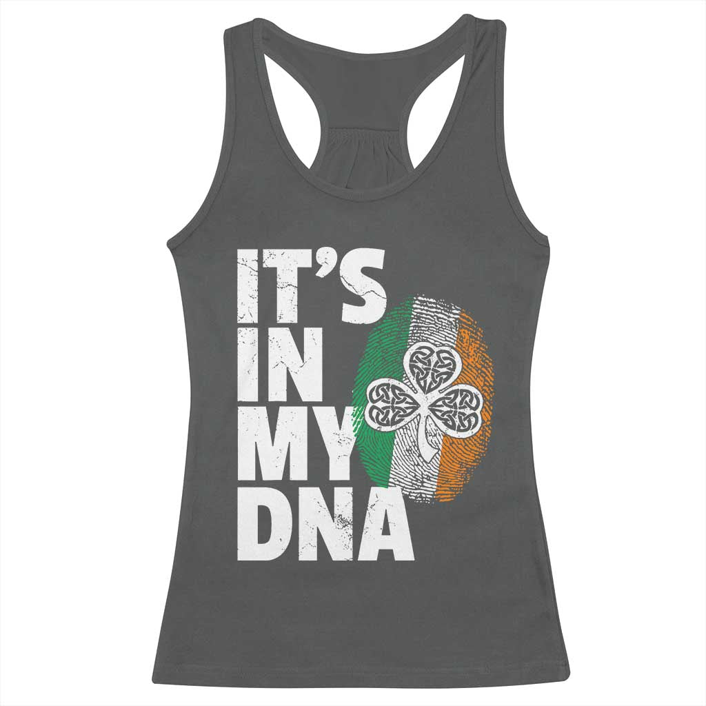 Funny Irish It's In My DNA Racerback Tank Top Ireland Fingerprint Flag TS11 Dark Heather Print Your Wear