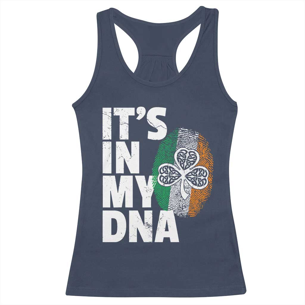 Funny Irish It's In My DNA Racerback Tank Top Ireland Fingerprint Flag TS11 Navy Print Your Wear