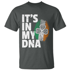 Funny Irish It's In My DNA T Shirt Ireland Fingerprint Flag TS11 Dark Heather Print Your Wear