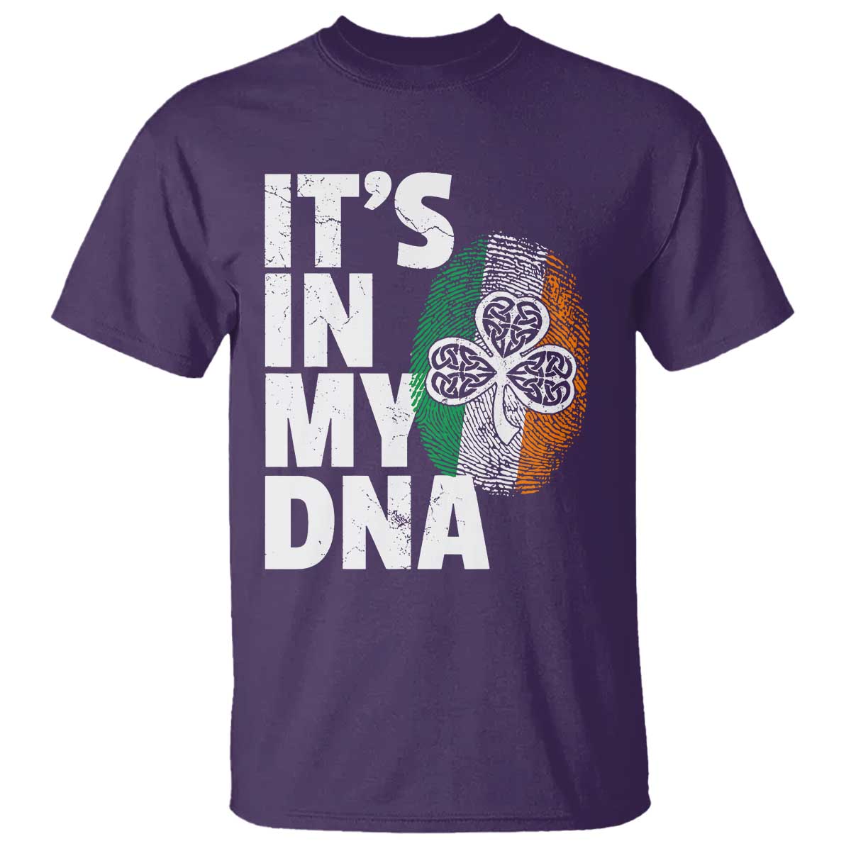 Funny Irish It's In My DNA T Shirt Ireland Fingerprint Flag TS11 Purple Print Your Wear
