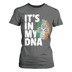 Funny Irish It's In My DNA T Shirt For Women Ireland Fingerprint Flag TS11 Dark Heather Print Your Wear