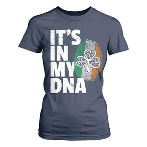 Funny Irish It's In My DNA T Shirt For Women Ireland Fingerprint Flag TS11 Navy Print Your Wear