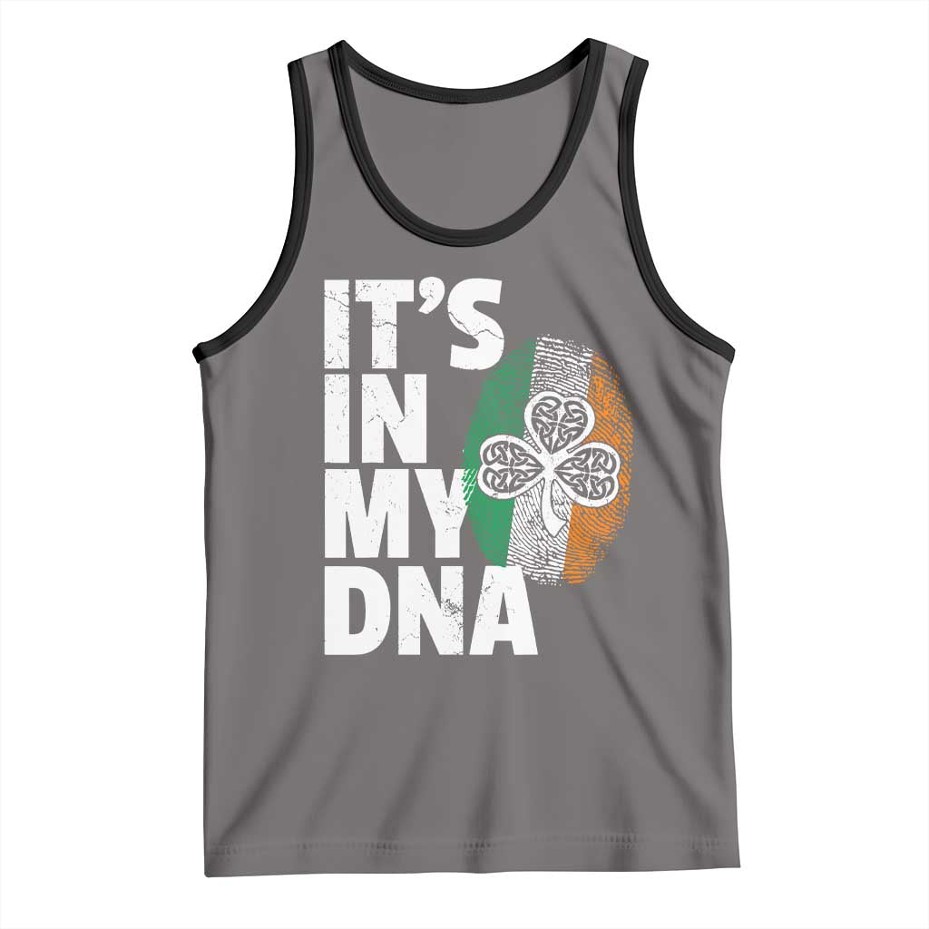 Funny Irish It's In My DNA Tank Top Ireland Fingerprint Flag TS11 Deep Heather Black Print Your Wear