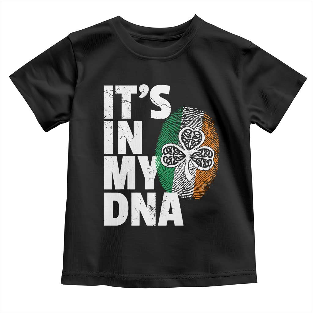 Funny Irish It's In My DNA Toddler T Shirt Ireland Fingerprint Flag TS11 Black Print Your Wear