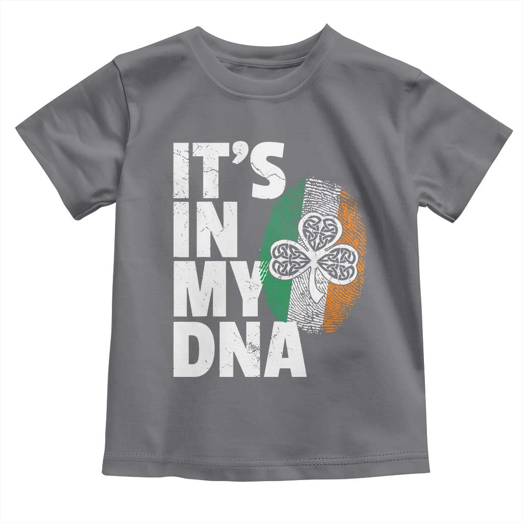 Funny Irish It's In My DNA Toddler T Shirt Ireland Fingerprint Flag TS11 Charcoal Print Your Wear