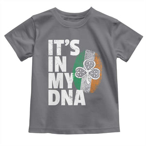 Funny Irish It's In My DNA Toddler T Shirt Ireland Fingerprint Flag TS11 Charcoal Print Your Wear