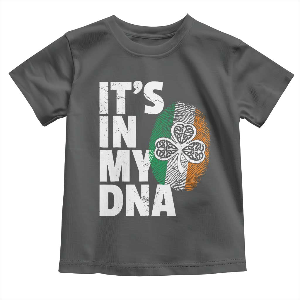 Funny Irish It's In My DNA Toddler T Shirt Ireland Fingerprint Flag TS11 Dark Heather Print Your Wear
