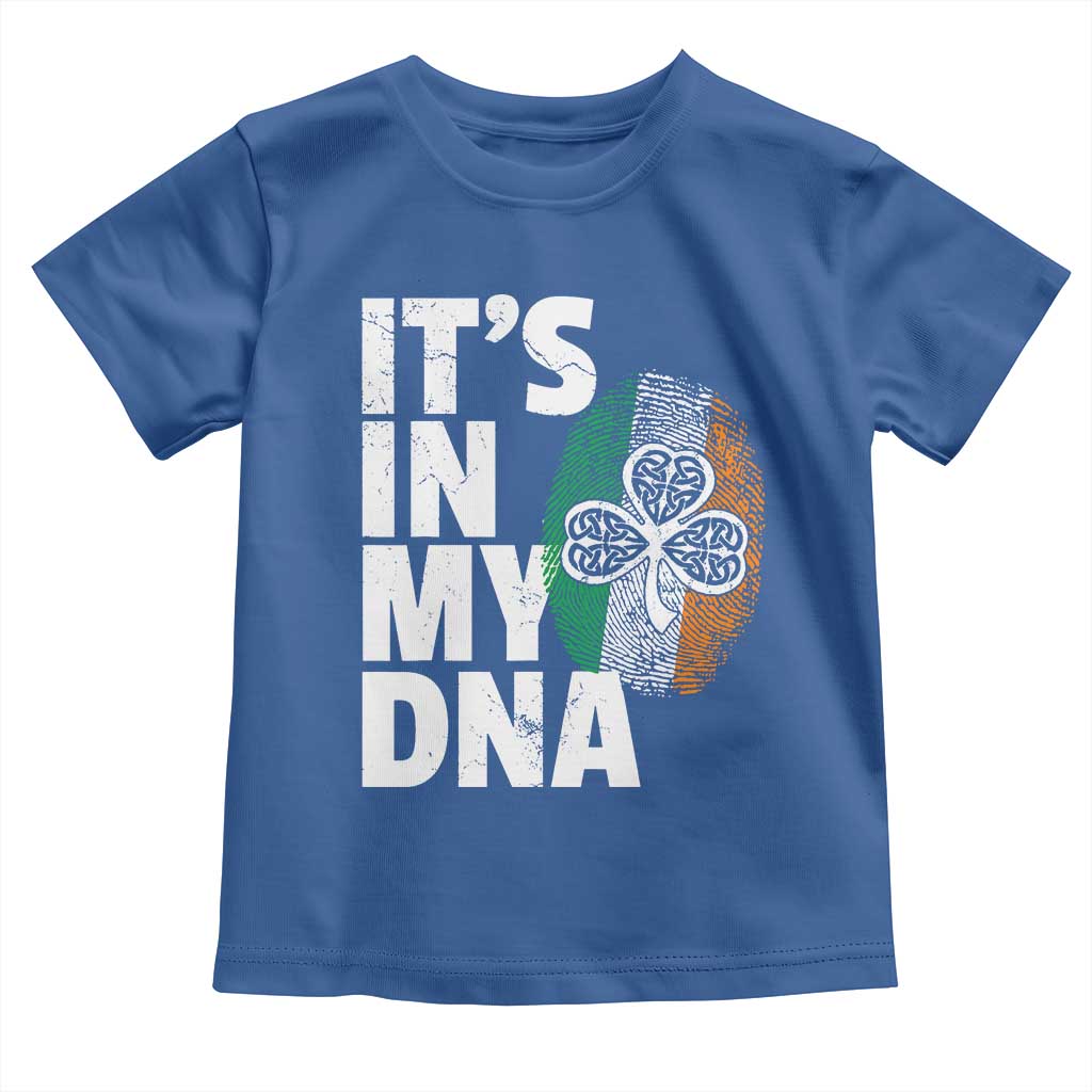 Funny Irish It's In My DNA Toddler T Shirt Ireland Fingerprint Flag TS11 Royal Blue Print Your Wear