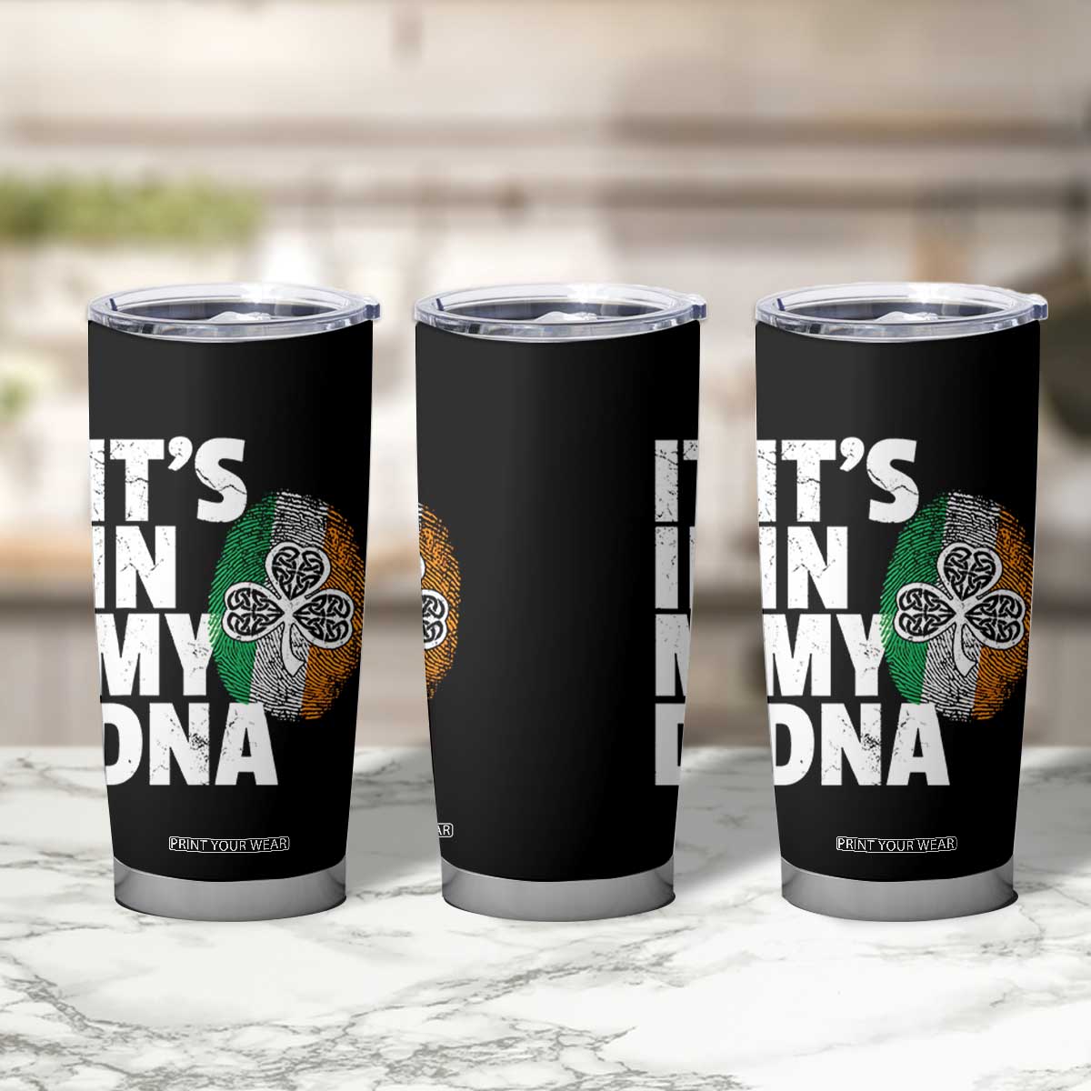 Funny Irish It's In My DNA Tumbler Cup Ireland Fingerprint Flag TS11 Print Your Wear