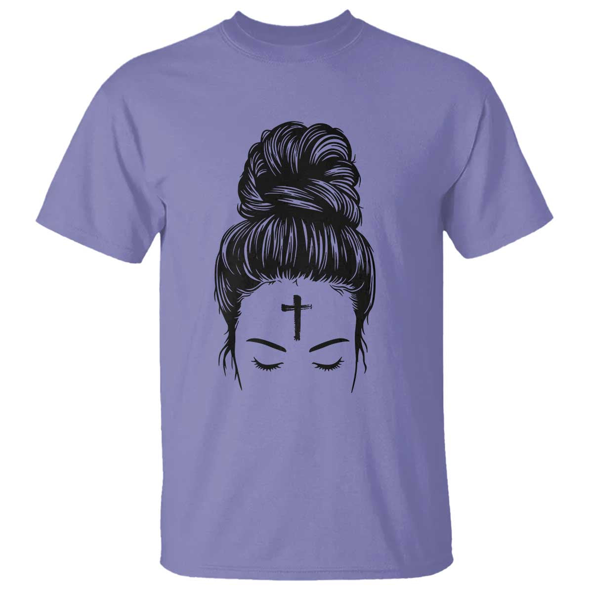 Ash Wednesday Messy Bun Ashes Cross Christian Religious T Shirt TS11 Violet Print Your Wear