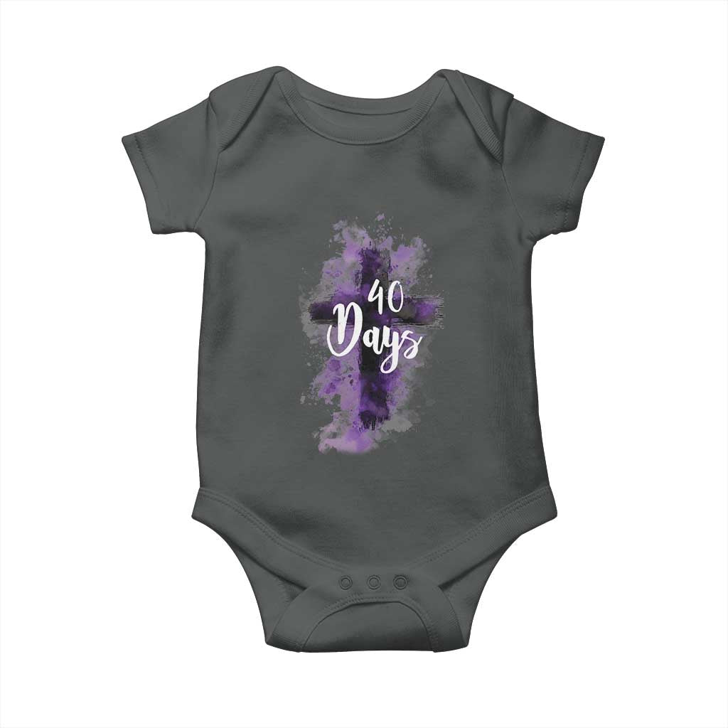 40 Days Christian Religious Baby Onesie Ash Wednesday Ashes Cross TS11 Dark Heather Print Your Wear