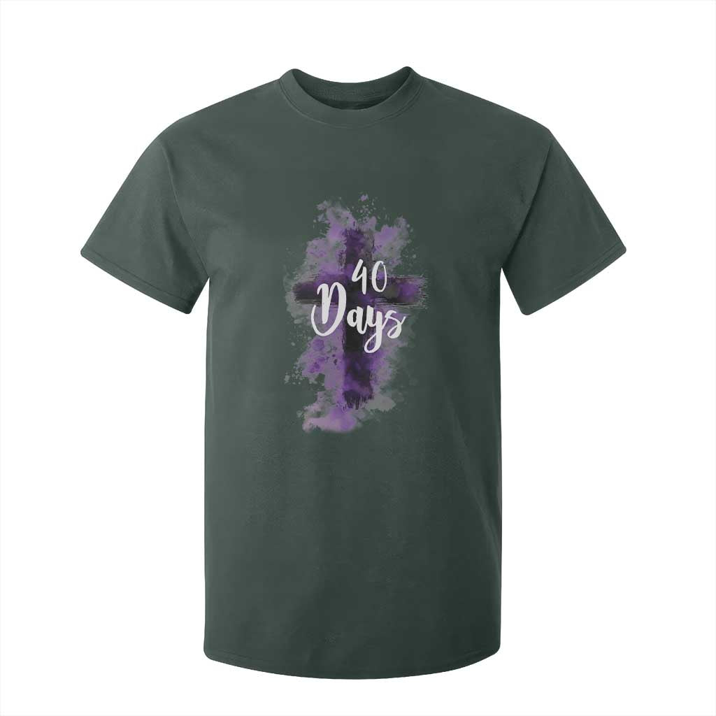 40 Days Christian Religious T Shirt For Kid Ash Wednesday Ashes Cross TS11 Dark Forest Green Print Your Wear