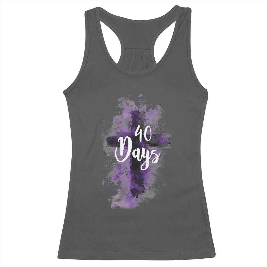 40 Days Christian Religious Racerback Tank Top Ash Wednesday Ashes Cross TS11 Dark Heather Print Your Wear
