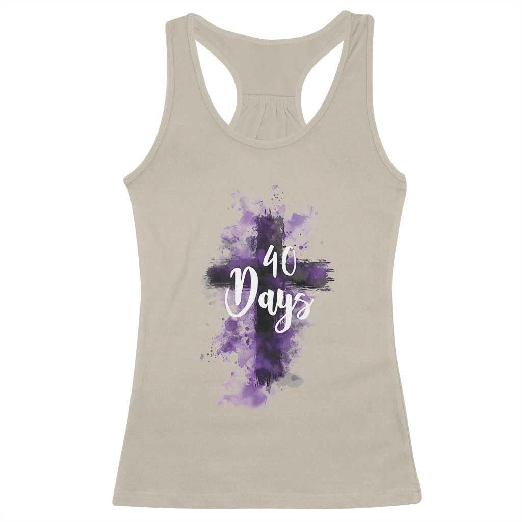 40 Days Christian Religious Racerback Tank Top Ash Wednesday Ashes Cross TS11 Sand Print Your Wear