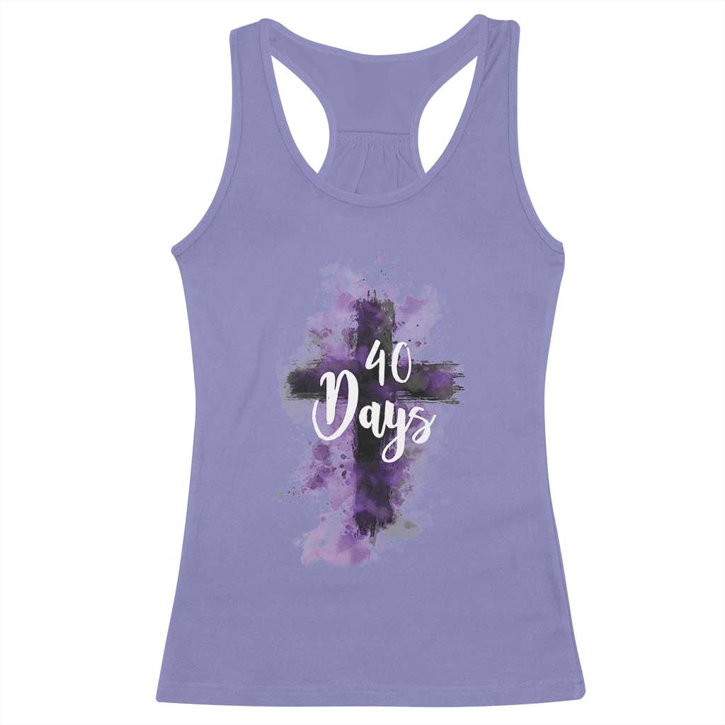 40 Days Christian Religious Racerback Tank Top Ash Wednesday Ashes Cross TS11 Violet Print Your Wear