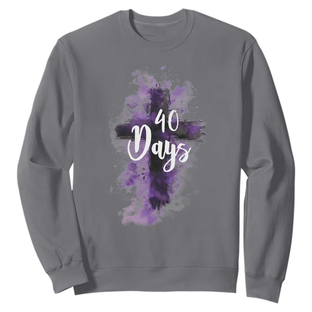 40 Days Christian Religious Sweatshirt Ash Wednesday Ashes Cross TS11 Charcoal Print Your Wear