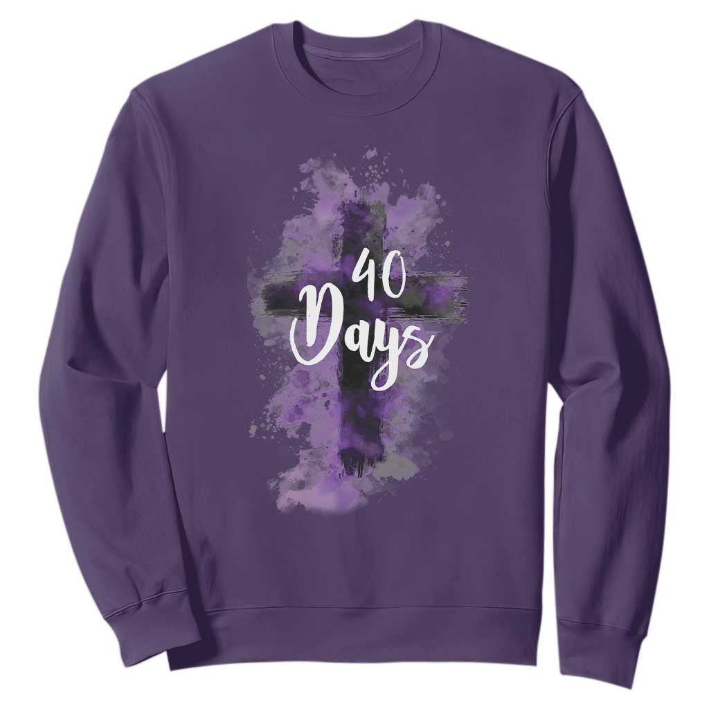 40 Days Christian Religious Sweatshirt Ash Wednesday Ashes Cross TS11 Purple Print Your Wear