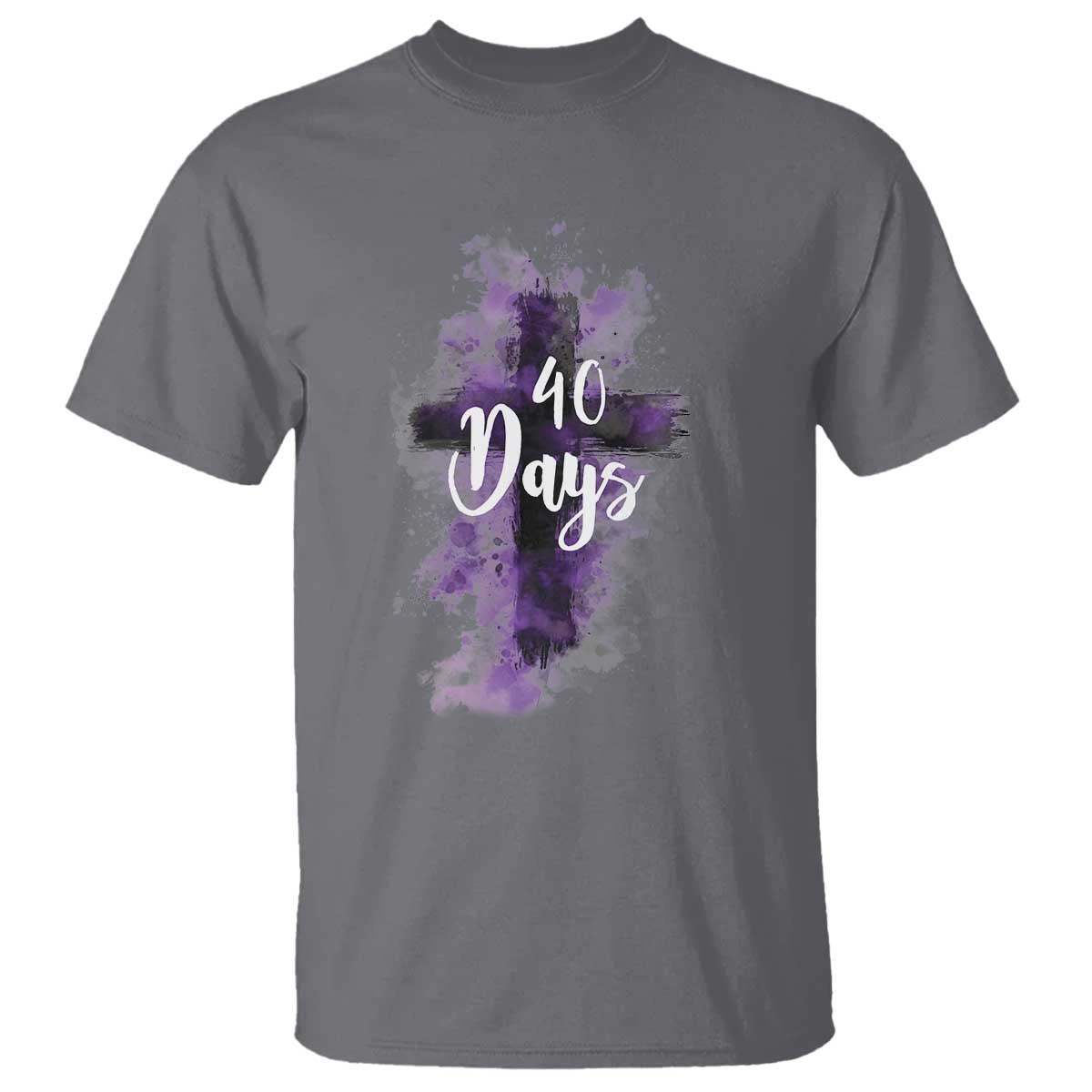40 Days Christian Religious T Shirt Ash Wednesday Ashes Cross TS11 Charcoal Print Your Wear
