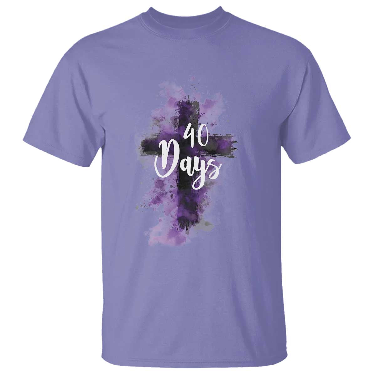 40 Days Christian Religious T Shirt Ash Wednesday Ashes Cross TS11 Violet Print Your Wear