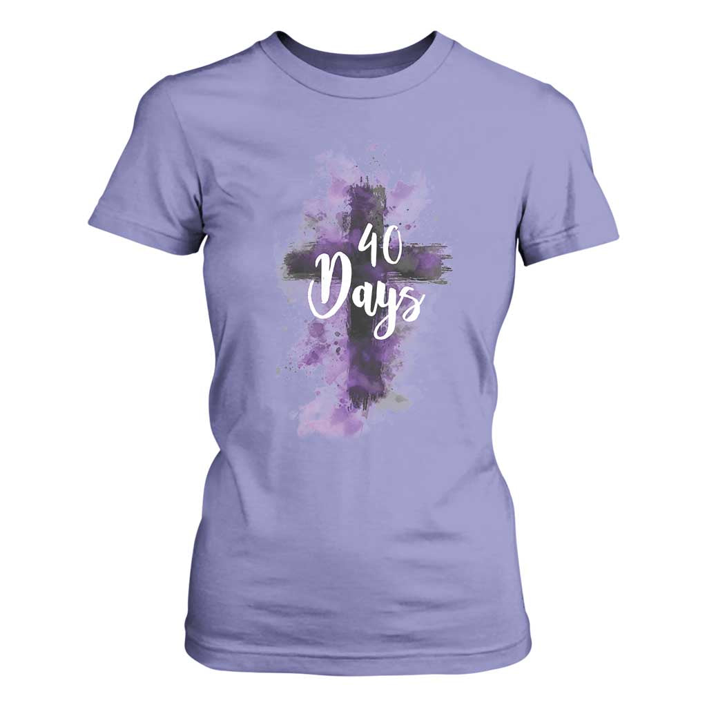 40 Days Christian Religious T Shirt For Women Ash Wednesday Ashes Cross TS11 Violet Print Your Wear