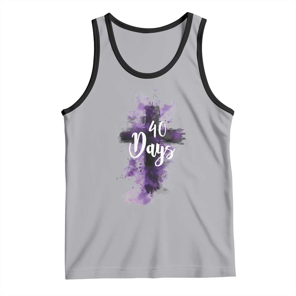 40 Days Christian Religious Tank Top Ash Wednesday Ashes Cross TS11 Athletic Heather Black Print Your Wear