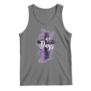 40 Days Christian Religious Tank Top Ash Wednesday Ashes Cross TS11 Black Heather Print Your Wear