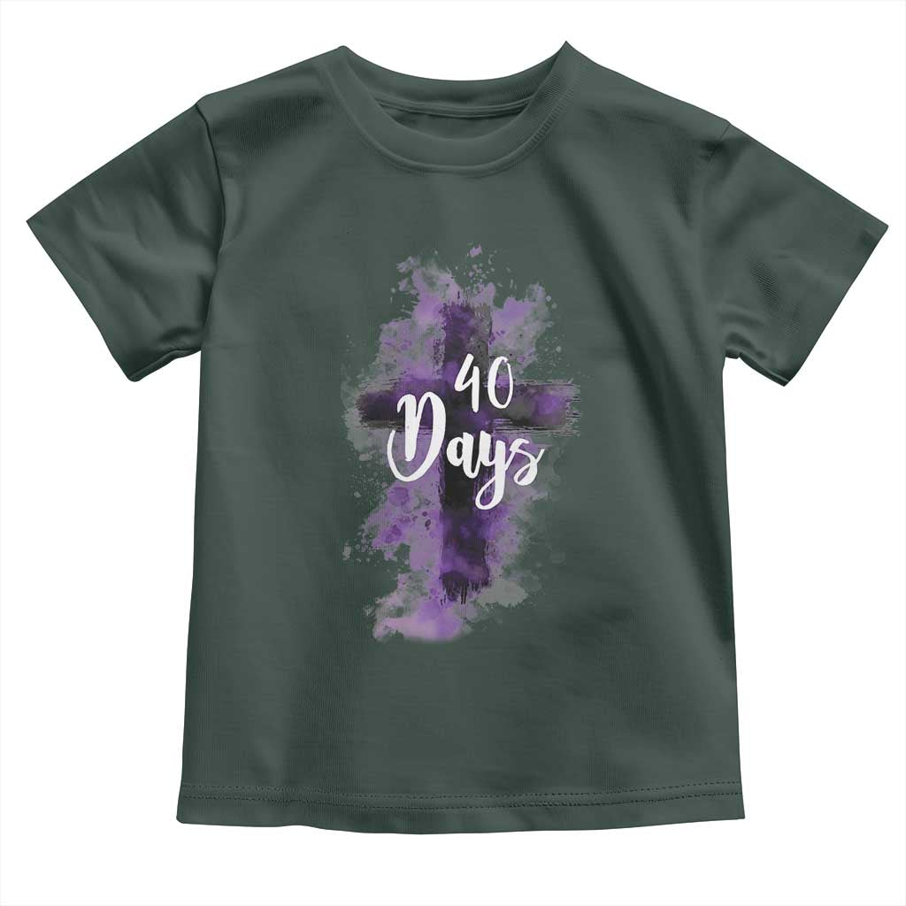 40 Days Christian Religious Toddler T Shirt Ash Wednesday Ashes Cross TS11 Dark Forest Green Print Your Wear
