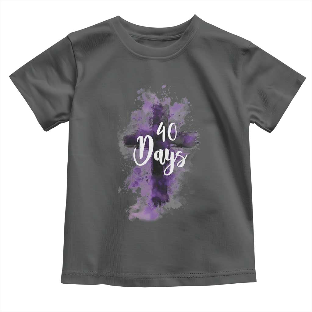 40 Days Christian Religious Toddler T Shirt Ash Wednesday Ashes Cross TS11 Dark Heather Print Your Wear