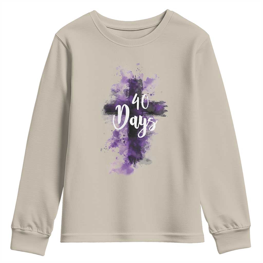 40 Days Christian Religious Youth Sweatshirt Ash Wednesday Ashes Cross TS11 Sand Print Your Wear