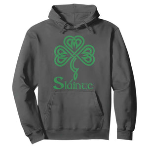 Funny Irish Beer Drinking St Patrick's Day Slainte Hoodie Celtic Shamrock TS11 Dark Heather Print Your Wear