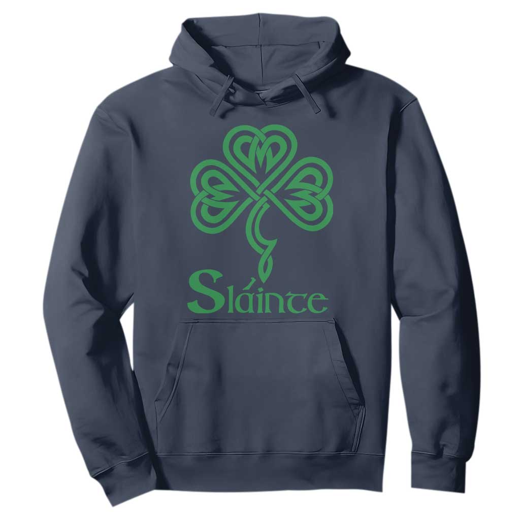 Funny Irish Beer Drinking St Patrick's Day Slainte Hoodie Celtic Shamrock TS11 Navy Print Your Wear