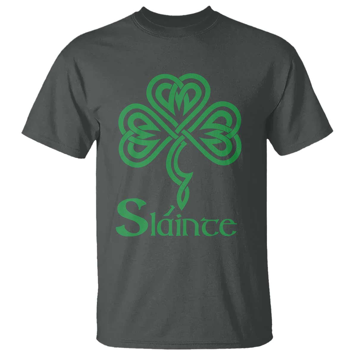 Funny Irish Beer Drinking St Patrick's Day Slainte T Shirt Celtic Shamrock TS11 Dark Heather Print Your Wear