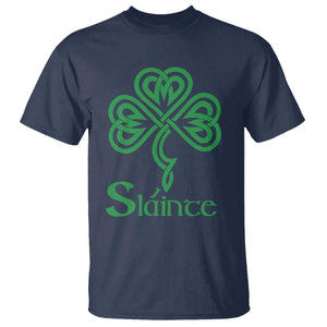 Funny Irish Beer Drinking St Patrick's Day Slainte T Shirt Celtic Shamrock TS11 Navy Print Your Wear