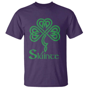Funny Irish Beer Drinking St Patrick's Day Slainte T Shirt Celtic Shamrock TS11 Purple Print Your Wear