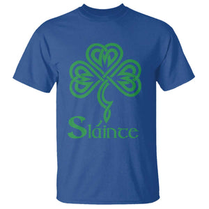 Funny Irish Beer Drinking St Patrick's Day Slainte T Shirt Celtic Shamrock TS11 Royal Blue Print Your Wear