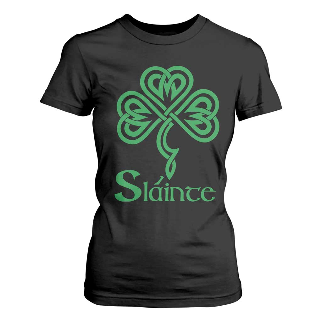 Funny Irish Beer Drinking St Patrick's Day Slainte T Shirt For Women Celtic Shamrock TS11 Black Print Your Wear