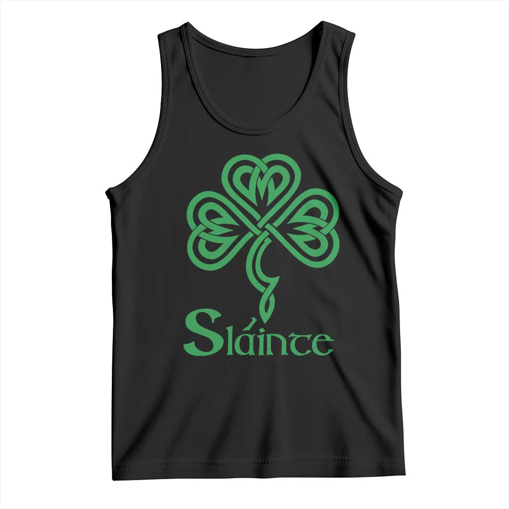 Funny Irish Beer Drinking St Patrick's Day Slainte Tank Top Celtic Shamrock TS11 Black Print Your Wear